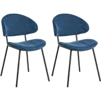 Beliani Lot de 2 chaises de salle à manger Kiana Bleu foncé Lumarko !