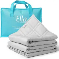 EL Life Couverture lestée 9kg - Ella - 135 x 200cm - Couverture lestée - OEKO-TEX Coton - Gris clair