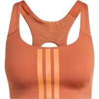 Adidas Optime Workout 3 Stripes Medium Impact Sports Bra Orange S Femme