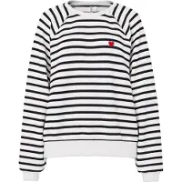 Pieces Sweat-shirt 'PCGreta' rouge / noir / blanc