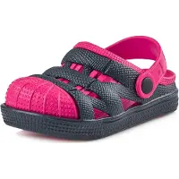 Ladeheid Enfants Filles Garçons Sabots légers en EVA Sabots de jardin Chaussures de jardin KL056 (Bleu foncé Rose, 29)
