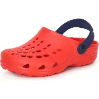 Ladeheid Sabots pour enfants (filles et garçons) Eva – Sabots de jardin – Chaussures de jardin LA-CA-06 (rouge/bleu marine, 22/23 EU)