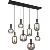 TRIO Lustre DIVA noir-chromé 8xE27x10W, verre, dimensions : 150x120x32 cm, IP20,