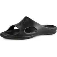 Ladeheid Sandales de bain légères pour homme en EVA, chaussures de jardin, mules de bain, chaussures de bain KL039M (noir, 42 EU)