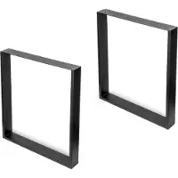 Emuca Jeu de pieds rectangulaires Square pour table, H 720 x 600 mm, Peint en noir