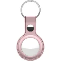 KEYBUDZ Leather Keyring for AirTag (Color: Pink)