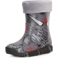 Ladeheid Enfants Filles Garçons Bottes en Caoutchouc Doublées Swk2020 (Gris Foncé Araignée 40, 27/28)