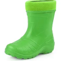Ladeheid Enfants Filles Garçons Bottes de pluie fourrées Eva Thermo poids plume KL050 (Vert, 28 UE)