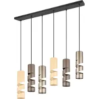TRIO Suspension STREAM marron-beige-noir 6xGU10x10W en métal, dimensions : 150 x 100 x 14 cm, IP20,