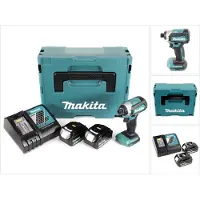 Makita DTD 153 RFJ Visseuse à percussion sans fil 18V, sans balai + 2x Batteries BL 1850 B 5,0 Ah + Chargeur rapide DC 18 RC + Makpac 2
