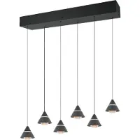 TRIO Suspension LED, noir mat, changement de couleur, H 200 cm