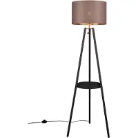 TRIO Lampadaire sur pied Colette noir avec nuance taupe