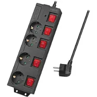 Logilink Rallonge électrique LPS251 1,5 m 4 prise(s) CA Intérieur Noir