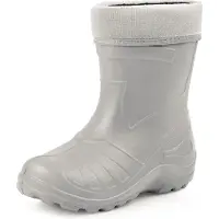 Ladeheid Enfants Filles Garçons Bottes en caoutchouc Eva Thermo ultra-légères, bottes de pluie doublées KL050 (Gris, 22 EU)