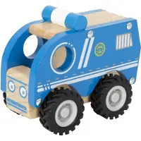 Small Foot - Voiture de Police en Bois de la Marque Enfants à partir de 18 Mois, certifiée 100% FSC, Convient ég Jouets, 11077, Bleu