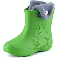 Ladeheid Eva Enfants Garçons Filles Bottes de pluie fourrées LA-CA-04 (Vert/Gris, 30/31 EU)
