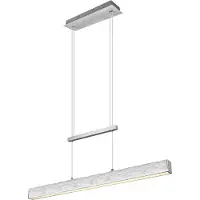 Reality Lustre LED PAROS argenté 32 W, blanc chaud 3750 lm, métal, dimensions : 150 x 90 x 11 cm, IP20, RL