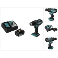 Makita DHP 482 RF1 Perceuse-visseuse à percussion sans fil 18 V 62 Nm + 1x batterie 3,0 Ah + chargeur