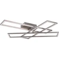 TRIO Plafonnier LED CORSO 36 W, de 2 700 à 6 000 K, 4 600 lm, métal aux reflets argentés, dimensions : 10 x 66 x 60 cm, IP20, RL