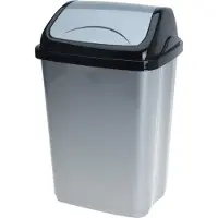 Excellent houseware Excellente poubelle Houseware, en plastique, 25 x 20 x 38 cm, noire/grise