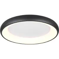 TRIO Luminaires - Plafonnier moderne I Lampe de plafond I Lampe I Luminaire Noir 60 cm avec LED à intensité variable - Cardona - Métal rond - Compatible LED (non remplaçable) LED