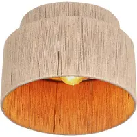 TRIO Luminaires - Japandi Japandi Plafonnier I Lampe de plafond I Lampe I Luminaire marron avec cordon - Smille I Salon I Chambre à coucher - Métal rond - Compatible LED E27