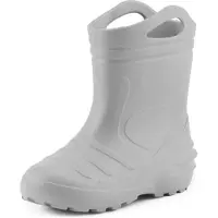 Ladeheid Enfants Filles Garçons Bottes de pluie thermo Eva doublées KL051 (Gris, 24)