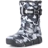 Ladeheid Enfants Filles Garçons Bottes de neige fourrées LAZT008 (07-Gris, 21/22 UE)