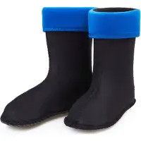 Ladeheid Chaussettes chaudes pour bottes en caoutchouc pour filles et garçons, chaussons intérieurs pour les modèles LA-KL-EVA-Kids, KL050 et KL045 (bleu, taille 27 EU)