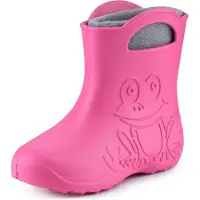 Ladeheid Eva Enfants Garçons Filles Bottes de pluie fourrées LA-CA-03 (Rose/Gris, 22/23 EU)