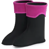 Ladeheid Enfants Filles Garçons Chaussettes Chauffantes pour Bottes de Caoutchouc LA-861 (Rose, 34/35 EU)
