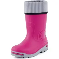 Ladeheid Enfants Filles Garçons Bottes de pluie avec chaussettes chaudes LARB013 (Rose, 23 24 EU)