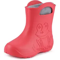 Ladeheid Eva Enfants Garçons Filles Bottes de pluie fourrées LA-CA-03 (Corail/Gris, 32/33 UE)