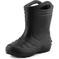 Ladeheid Enfants Filles Garçons Bottes de pluie thermo Eva doublées KL051 (Noir, 22)