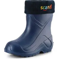 Ladeheid Enfants Filles Garçons Bottes de pluie thermo Eva doublées LA-763 (bleu295c/bleu marine, 34 UE)