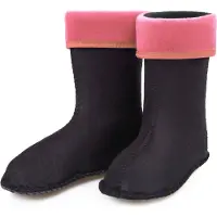 Ladeheid - Chaussettes chaudes pour bottes en caoutchouc pour filles et garçons - Chaussettes intérieures pour les modèles LA-KL-EVA-Kids, KL050 et KL045 (rose, taille 35 EU)