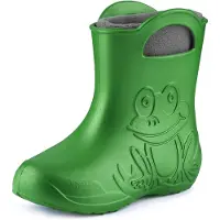 Ladeheid Eva Enfants Garçons Filles Bottes de pluie fourrées LA-CA-03 (vert émeraude/gris, 32/33 EU)