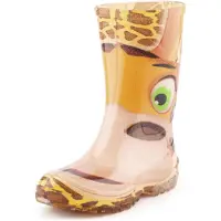 Ladeheid Bottes en caoutchouc pour enfants (filles et garçons) - Bottes de pluie en PVC KL003BW (orange/girafe, 23/24 EU)