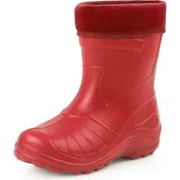 Ladeheid Enfants Filles Garçons Bottes de pluie fourrées Eva Thermo poids plume KL050 (Rouge, 32 UE)