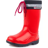 Ladeheid Kinder Mädchen Jungen Bottes en caoutchouc avec manchette LA-972 (rouge/noir, 28 UE)
