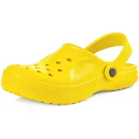 Ladeheid Enfants Filles Garçons Sabots légers Eva Sabots de jardin Chaussures de jardin KL055 (Jaune, 32 UE)