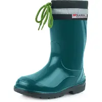 Ladeheid Bottes en caoutchouc pour enfants (filles et garçons) avec revers LA-972 (vert foncé/noir, taille 32 EU)