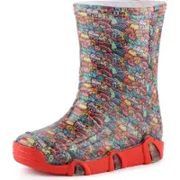 Ladeheid Enfants Filles Garçons Bottes en caoutchouc doublées SwkBW (Créatures heureuses, 27/28)