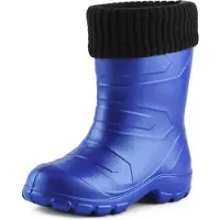 Ladeheid Bottes en caoutchouc Eva Thermo ultra-légères pour enfants (filles et garçons), doublées, LA845KIDS (Bleuet2727c/Noir, 27 EU)