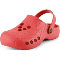 Ladeheid Sabots légers pour femmes et hommes en EVA, sabots de jardin, chaussures de jardin ouvertes LADW008 (Rouge 1841, 37 EU)