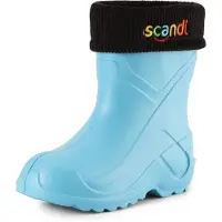 Ladeheid Enfants Filles Garçons Bottes en Caoutchouc Thermo légères doublées LA-763 (Turquoise306c/noir, 25 UE)