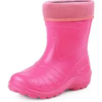Ladeheid Enfants Filles Garçons Bottes de pluie fourrées Eva Thermo poids plume KL050 (Rose, 27 UE)