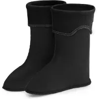 Ladeheid Enfants Filles Garçons Chaussettes Chauffantes pour Bottes de Caoutchouc LA-861 (Noir, 22/23 EU)
