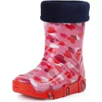 Ladeheid Bottes en caoutchouc doublées pour enfants (filles et garçons) Swk 03 (cur rose, 25/26 EU)