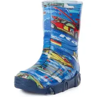 Ladeheid Enfants Filles Garçons Bottes en Caoutchouc Doublées SwkBW (Bleu Auto, 21/22)